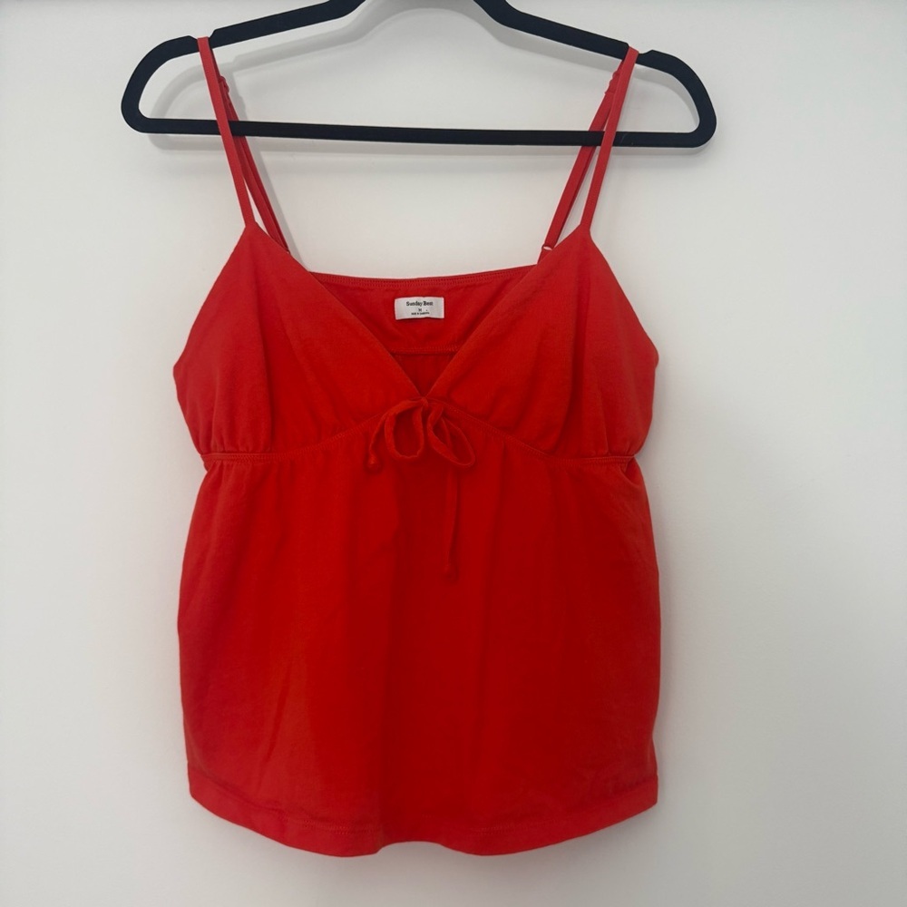 Sunday Best Aritzia Cottonwhisk LouLou Camisole Set of Two Poppy Red & Black Med - Picture 4 of 14